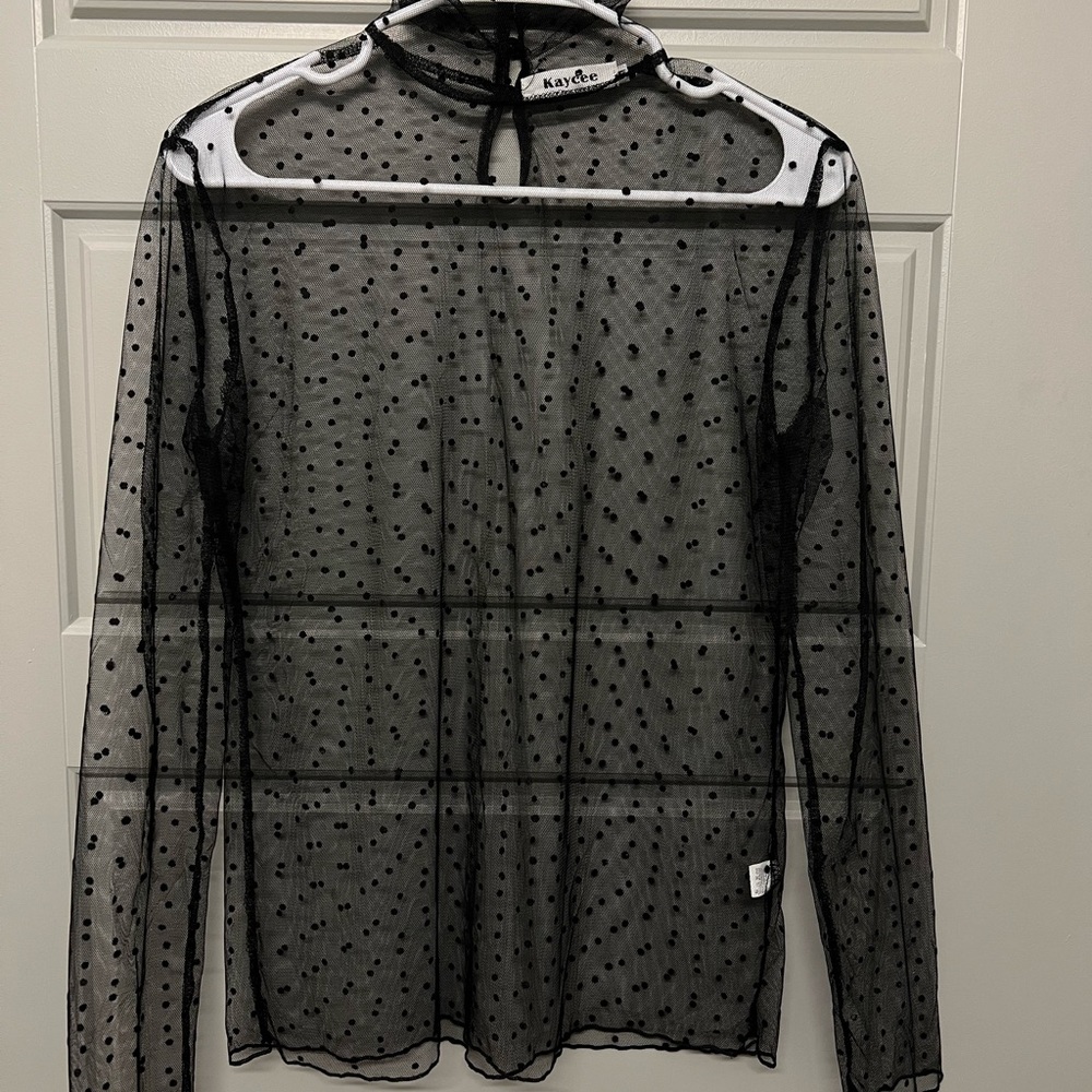 Polka Dot Mesh Shirt